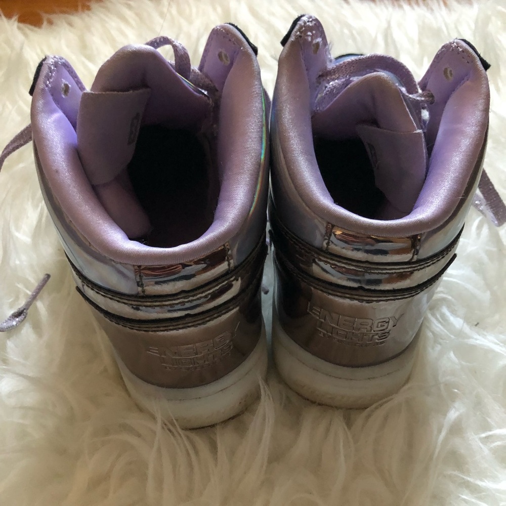 GIRLS SKETCHER PURPLE METALLIC LIKE SNEAKERS - Picture 3 of 5